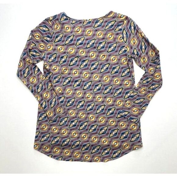 LuLaRoe Lynnae Multicolor Geometric Long Sleeve Top Sz Small NEW - Picture 9 of 9